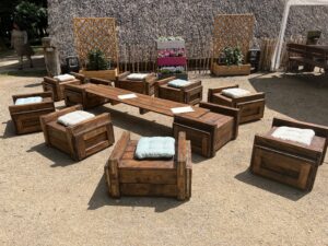 Sommerfest Sitzecke im Schafstall